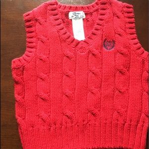 Chaps Red Cable Knit Vest